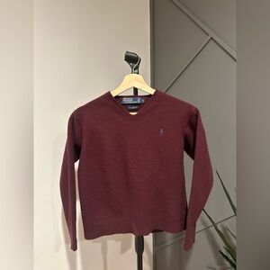 Ralph Lauren Maroon V-Neck Sweater